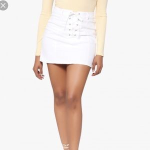 Forever21 White Lace-Up Mini Skirt